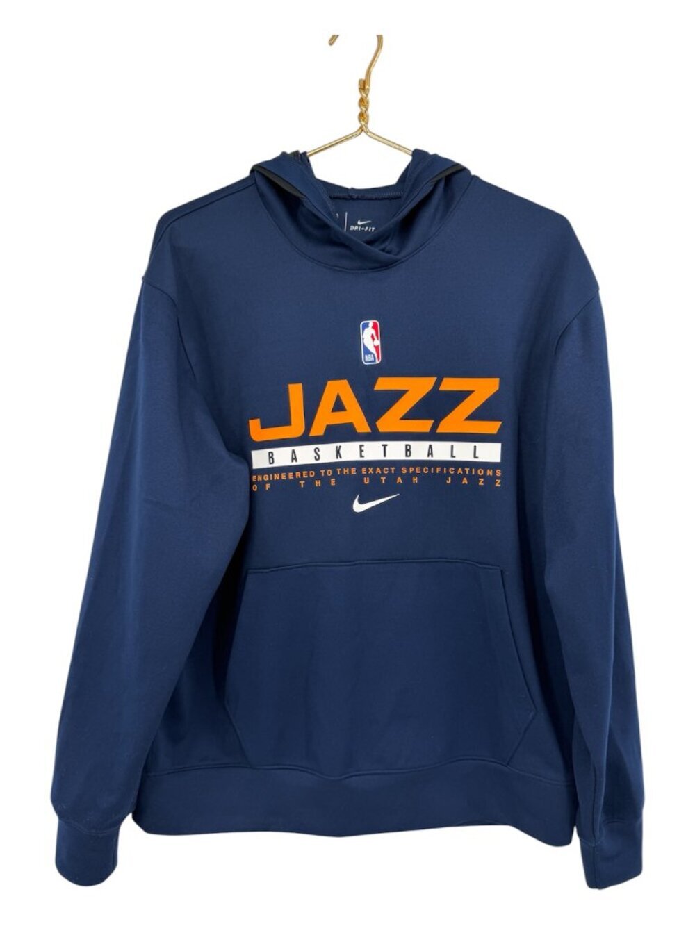 Nike NBA Utah Jazz Dri-FIT Basketball Performance Hoodie Navy Men's M